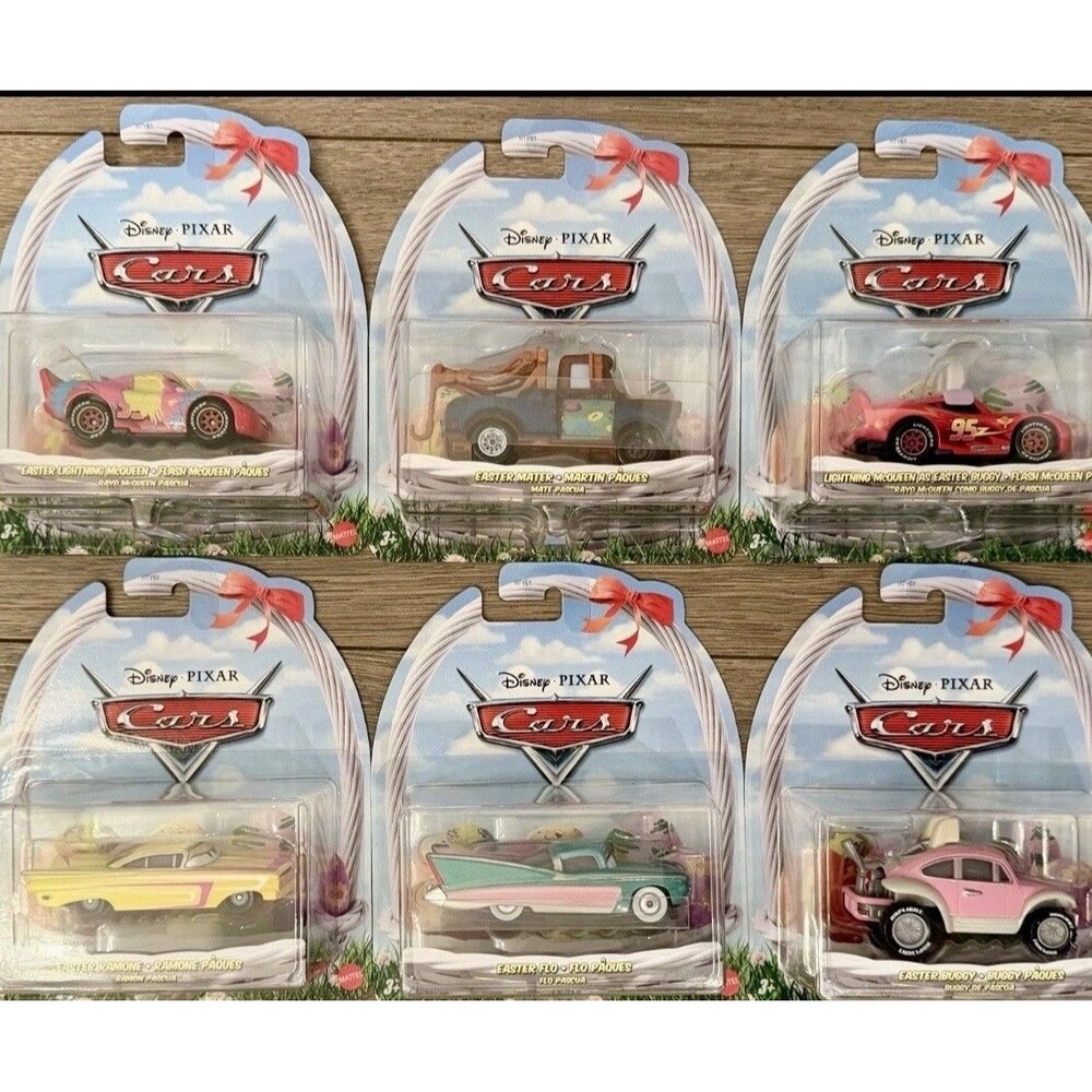 Disney Pixar Cars 2026 Easter Full Set Of 6 McQueen, Mater, Flo, Ramone & Buggy